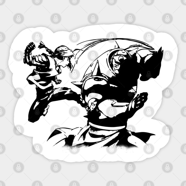 Edward and Aplhonse Elric FullMetal Alchemist Sticker by SirTeealot